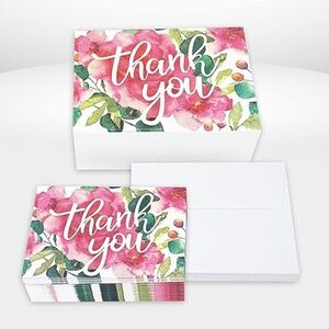Box Of 40 Blank Thank You Cards